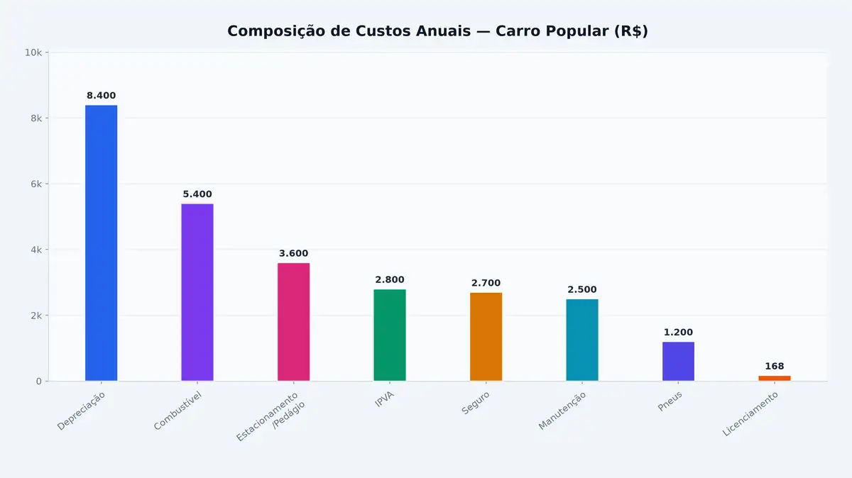Composição de Custos Anuais — Carro Popular (R$)